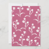 青い野生の花縁ど、マーヴバルミツワー写真 招待状 (裏面)