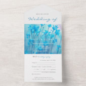 青い野結婚花の全招待状 オールインワン招待状 (内側)