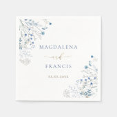 青い野結婚花 スタンダードカクテルナプキン (正面)