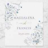 青い野結婚花 ワインラベル (シングルラベル)