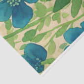 青い野花ヴィンテージephemeraパターン 薄葉紙 (詳細)