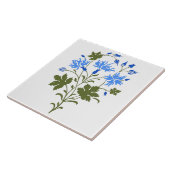 青い野草の陶瓦 タイル (側面)