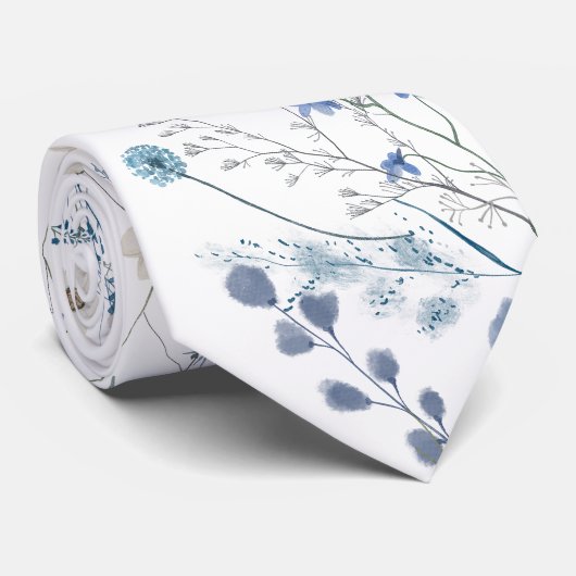 青い野草 ネクタイ (ロール)