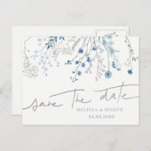 青い野草 |日付の保存 案内ポストカード (正面/裏面)