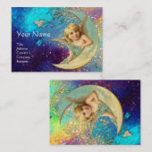青い金と黄色の輝きの月天使 名刺 (正面/裏面)