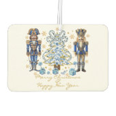 青い金ゴールドくるみ割りカーズメリークリスマス カーエアーフレッシュナー (裏面)