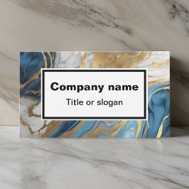 青い金ゴールドと白い大理石の名刺 名刺