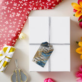 青い金ゴールドと白い大理石 ギフトタグ