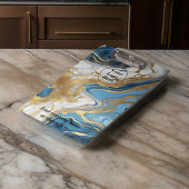 青い金ゴールドと白い大理石 クリップボード