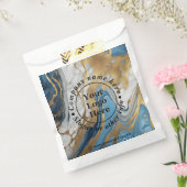 青い金ゴールドと白い大理石 フェイバーバッグ (封をした状態)