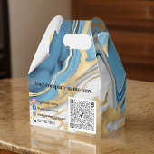 青い金ゴールドと白い大理石 フェイバーボックス