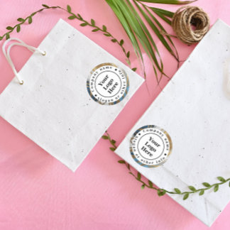 青い金ゴールドと白い大理石 ラウンドシール