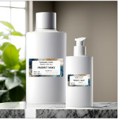 青い金ゴールドと白い大理石 ラベル