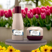 青い金ゴールドと白い大理石 ラベル