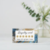 青い金ゴールドと白い大理石 ロイヤリティカード (スタンド正面)