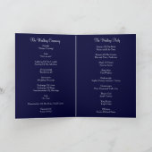 青い金ゴールドと白い錦のウエディングプログラムカード プログラム (内部)