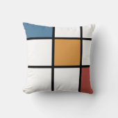 青い金ゴールドと錆の幾何学模様装飾用クッション クッション (正面)