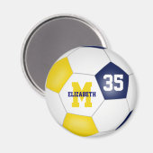 青い金ゴールドのチームカラー マグネット (正面/裏面)