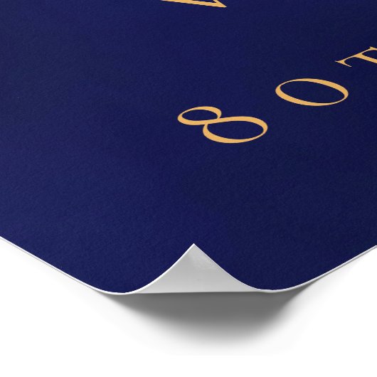 青い金ゴールドのフォトスター歓迎の誕生日 ポスター (角)