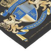 青い金ゴールドのライオンの紋章あなた自身の紋章付き外衣を作成して下さい ショートテーブルランナー (コーナー)