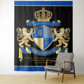 青い金ゴールドのライオンの紋章あなた自身の紋章付き外衣を作成して下さい タペストリー (インサイチュ)