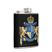 青い金ゴールドのライオンの紋章あなた自身の紋章付き外衣を作成して下さい フラスク (右)