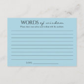 青い金ゴールドの卒園英単語の卒業 エンクロージャーカード (裏面)