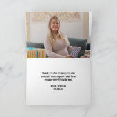 青い金ゴールドの抽象芸術王室の写真を待つことができる サンキューカード (内部)