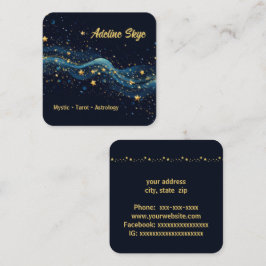 青い金ゴールドの星 スクエア名刺