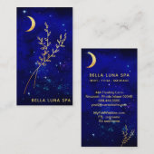*~*青い金ゴールドの月の葉の 名刺 (正面/裏面)