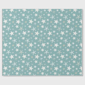 青い金ゴールドの白のヒトデ ラッピングペーパー (フラット)