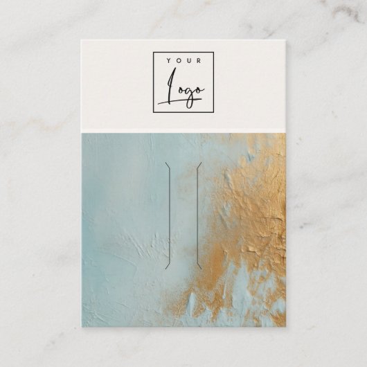 青い金ゴールドの絵を描油テクスチャロゴヘアピンディスプレイ 名刺 (正面)