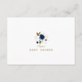 青い金ゴールドの花が本を持ってくる エンクロージャーカード (裏面)