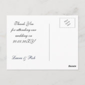 青い金ゴールドの雪の結晶の冬の結婚式ありがとう ポストカード (裏面)