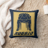 青い金ゴールドの頑丈な男のホールディングヘッド |考えの男 クッション (ブランケット)