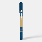 青い金ゴールドアガテ大理石名スクリプト Case-Mate iPhoneケース (裏面 / 左)