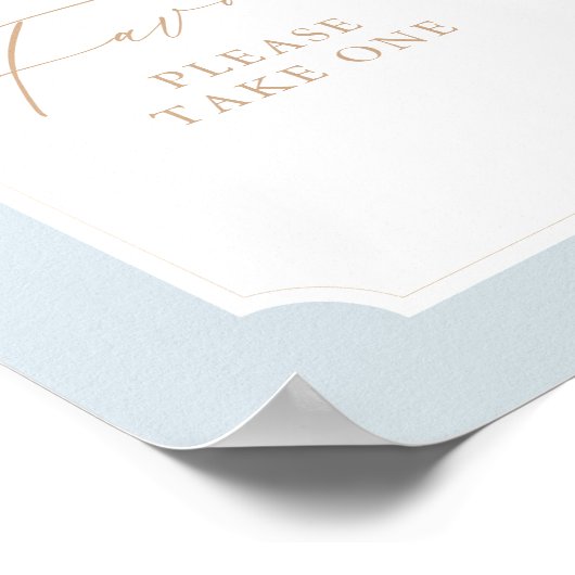 青い金ゴールドエレガントスクリプトのバプテスマはサインを好む ポスター (角)