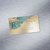 青い金ゴールドエレガント大理石 マグネット名刺 (インサイチュ)