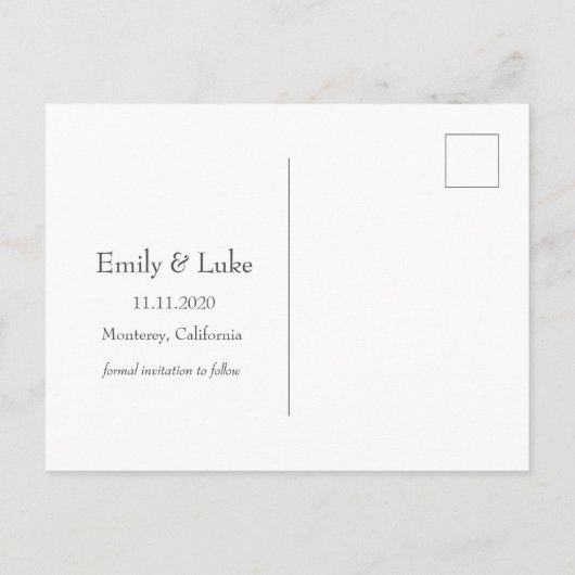 青い金ゴールドエレガント抽象芸術日付ポストカードの保存 案内ポストカード (裏面)