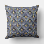 青い金ゴールドクリスマスパターン#16 ID1009 クッション (裏面)