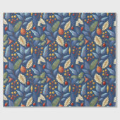 青い金ゴールドクリスマスパターン#18 ID1009 ラッピングペーパー (フラット)