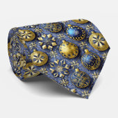 青い金ゴールドクリスマスパターン#20 ID1009 ネクタイ (ロール)