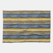 青い金ゴールドクリスマスパターン#28 ID1009 キッチンタオル (横)