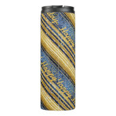 青い金ゴールドクリスマスパターン#28 ID1009 タンブラー (裏面)