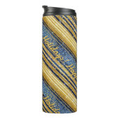 青い金ゴールドクリスマスパターン#28 ID1009 タンブラー (回転右)