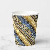 青い金ゴールドクリスマスパターン#28 ID1009 紙コップ (裏面)