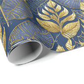 青い金ゴールドクリスマスパターン#29 ID1009 ラッピングペーパー (ロールコーナー)