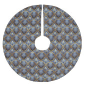 青い金ゴールドクリスマスパターン#31 ID1009 ブラッシュドポリエステルツリースカート (正面)