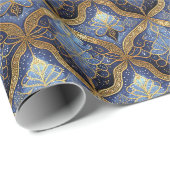 青い金ゴールドクリスマスパターン#31 ID1009 ラッピングペーパー (ロールコーナー)