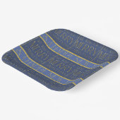 青い金ゴールドクリスマスパターン#34 ID1009 ペーパープレート (傾斜あり)